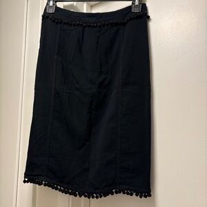 Blumarine black pencil skirt with Pom Pom trim - size 24?